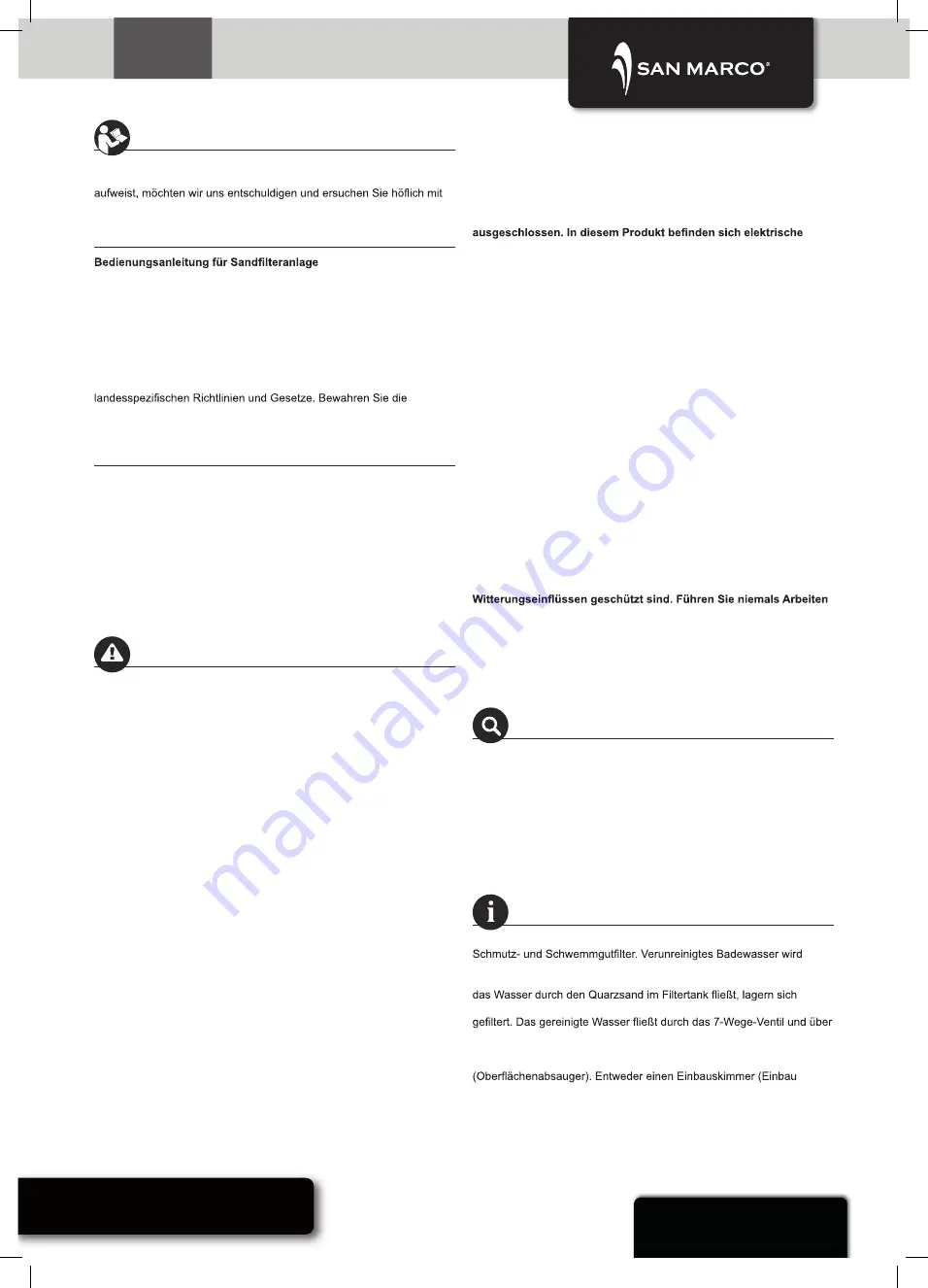 SAN MARCO SMP214 Instruction Manual Download Page 16