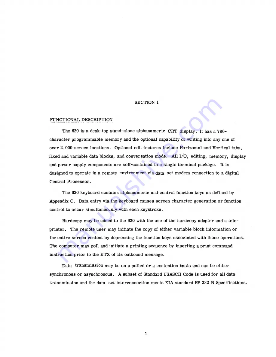 Sanders Associates Sanders 620 Manual Download Page 9