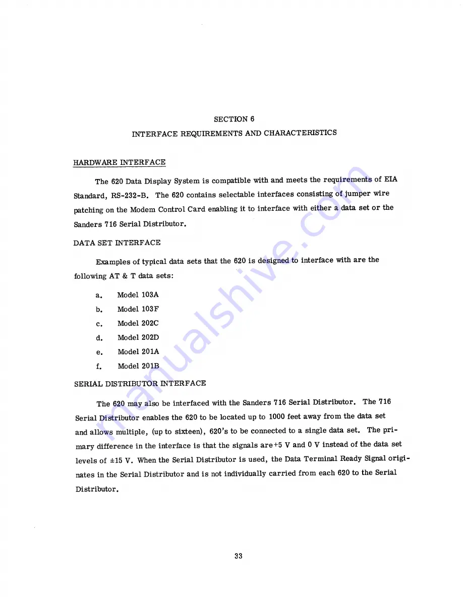 Sanders Associates Sanders 620 Manual Download Page 41