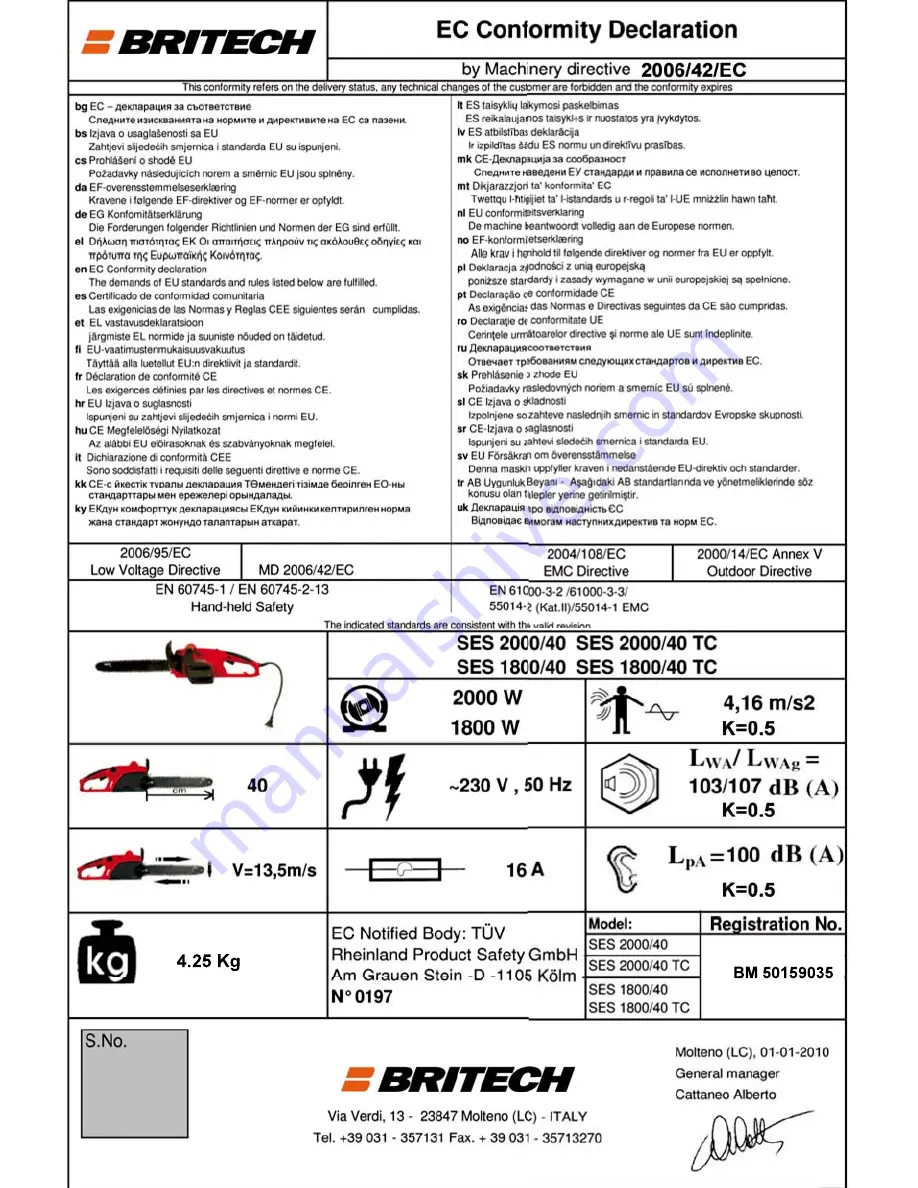 Sandri Garden SES 1800/40 Скачать руководство пользователя страница 102