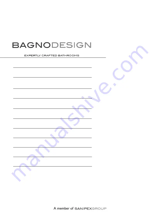 Sanipex BAGNO DESIGN OROLOGY BDM-ORO-E412 Series Installation Manual Download Page 8