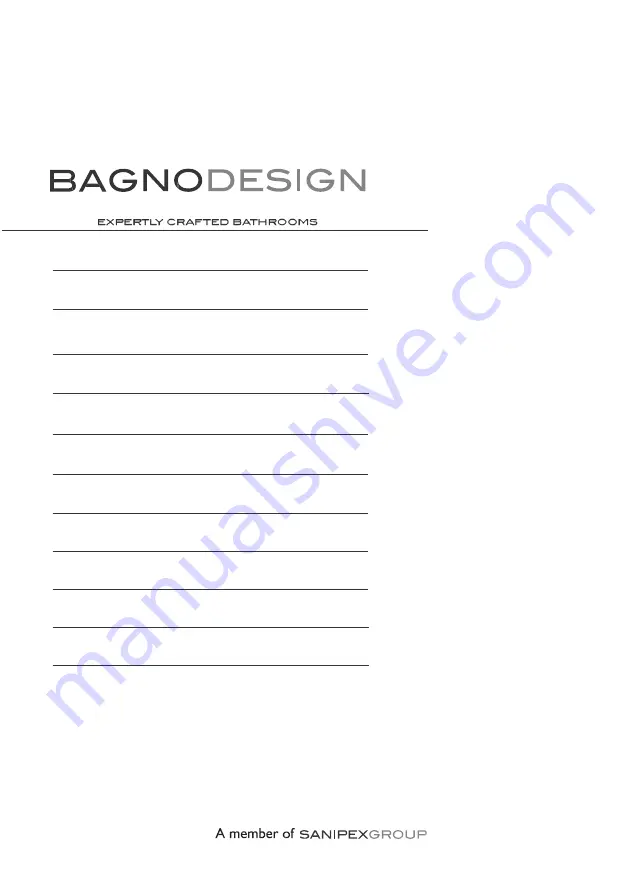 Sanipex BAGNODESIGN BDM-CXS-411-CP Installation Manual Download Page 8