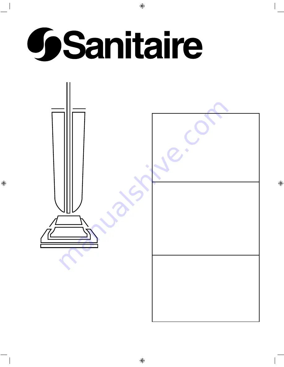 Sanitaire SC688B Owner'S Manual Download Page 1