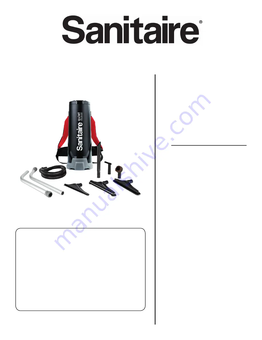 Sanitaire TRANSPORT SC535A Owner'S Manual Download Page 7