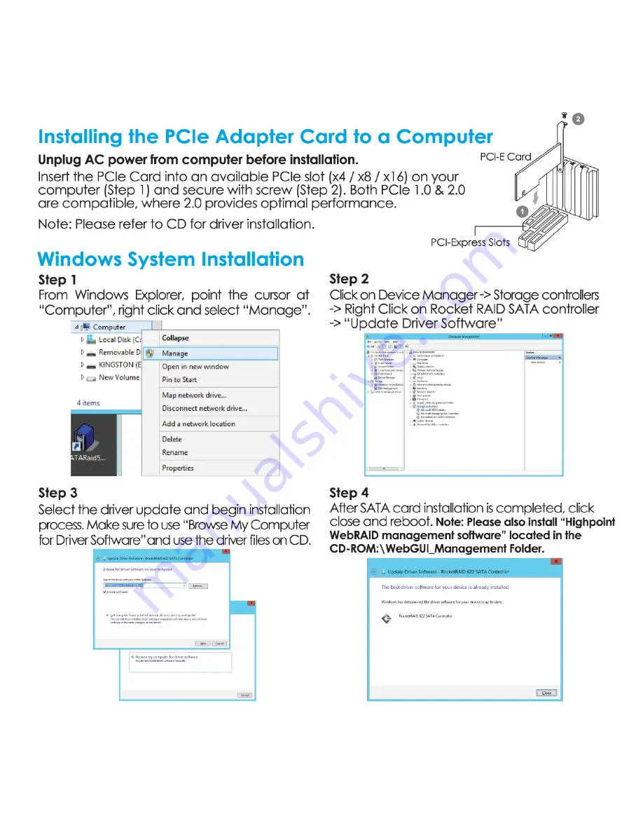 Sans Digital Towerraid TR5M6G Quick Installation Manual Download Page 4