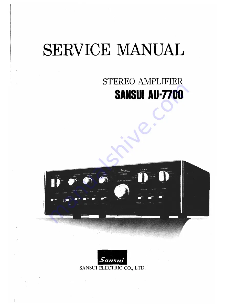 Sansui AU-7700 Service Manual Download Page 1