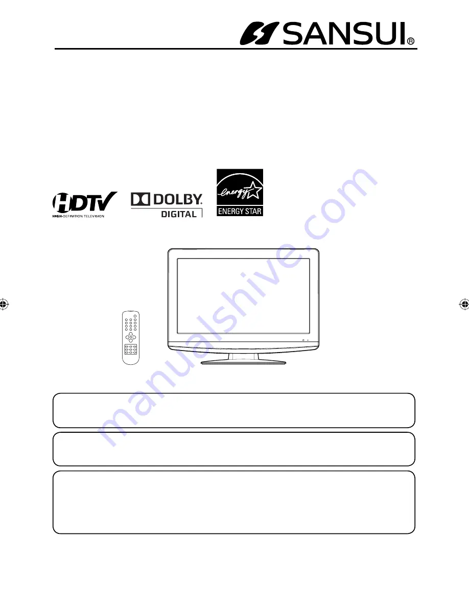 Sansui HDLCD1909A Owner'S Manual Download Page 1