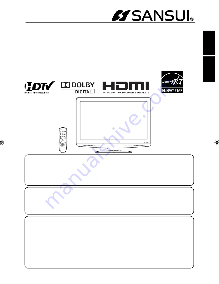 Sansui HDLCD2212 Owner'S Manual Download Page 1