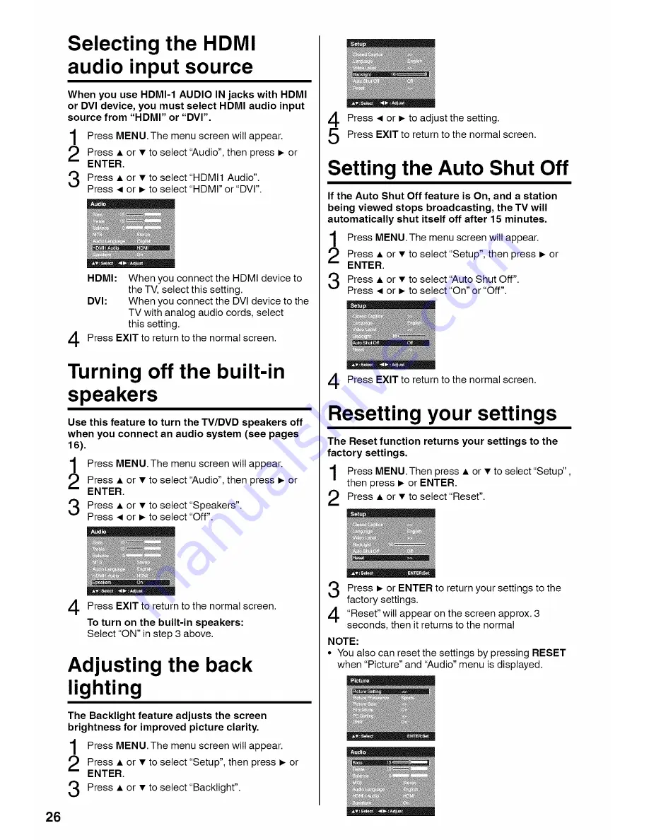 Sansui HDLCD2600A Owner'S Manual Download Page 26