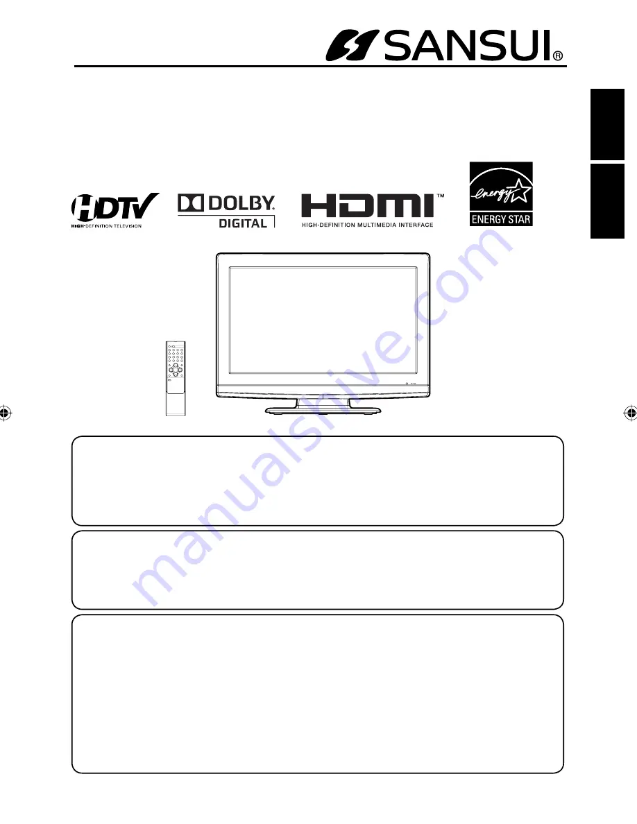 Sansui HDLCD2612A Owner'S Manual Download Page 1