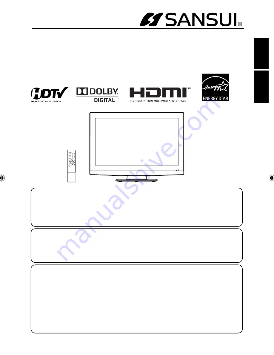 Sansui HDLCD3212 Owner'S Manual Download Page 1