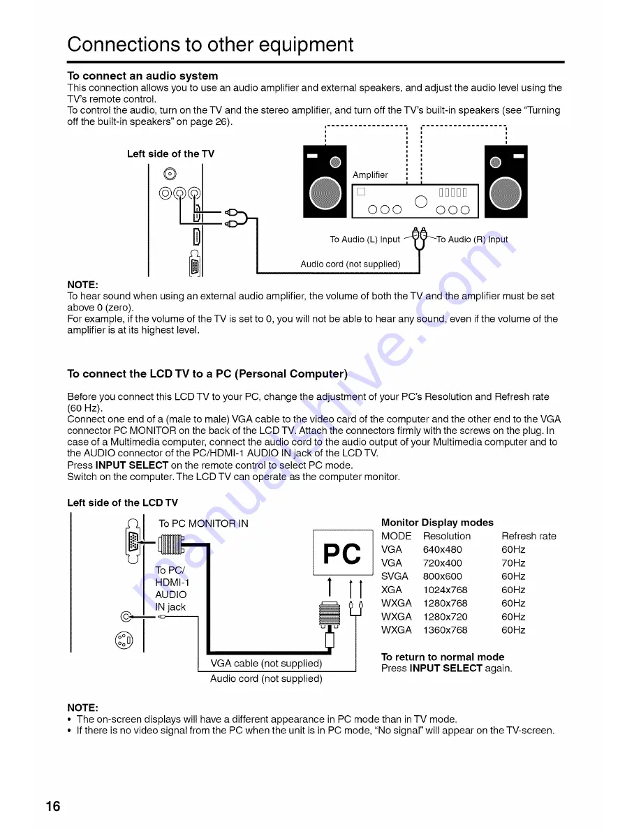 Sansui HDLCD3700C Скачать руководство пользователя страница 16