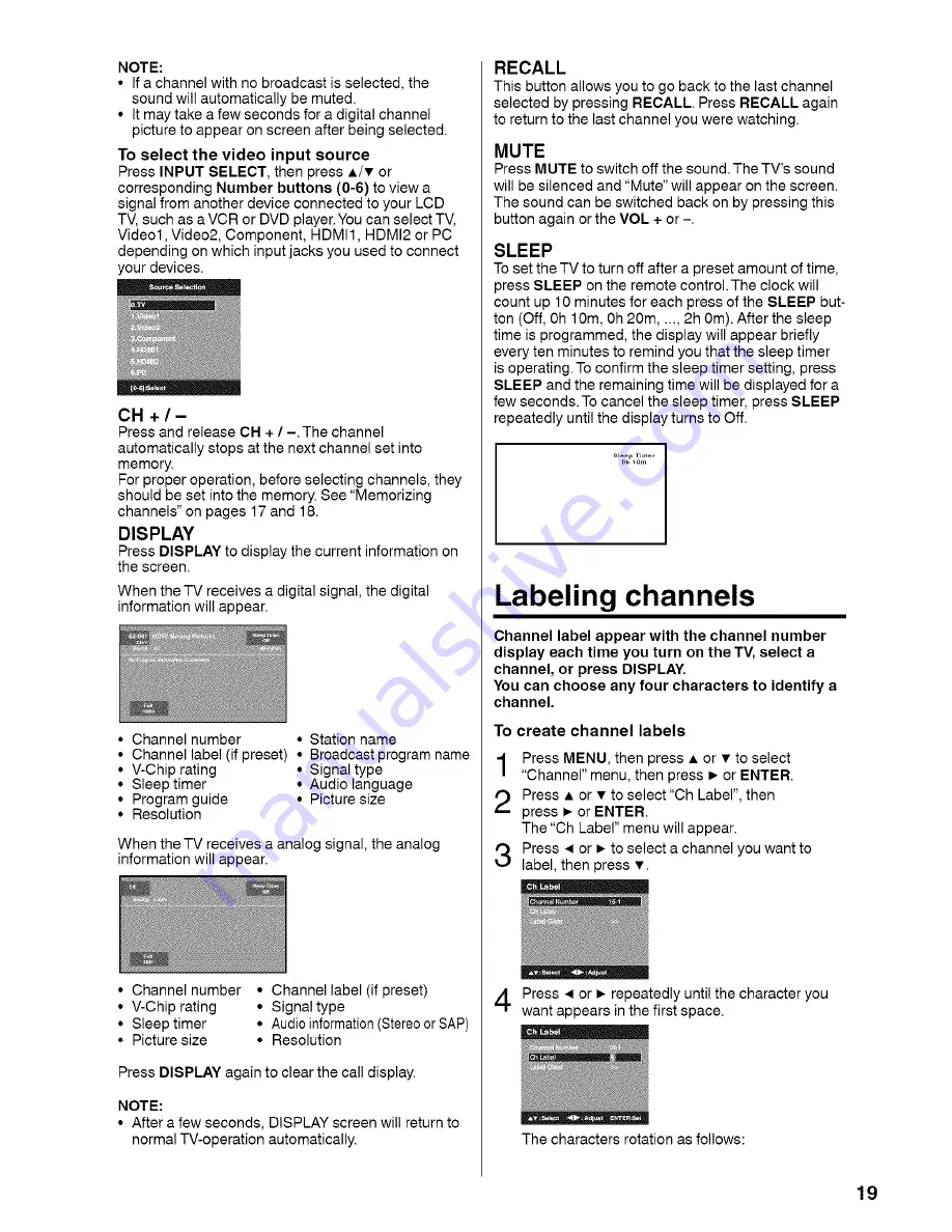 Sansui HDLCD3700D Owner'S Manual Download Page 19