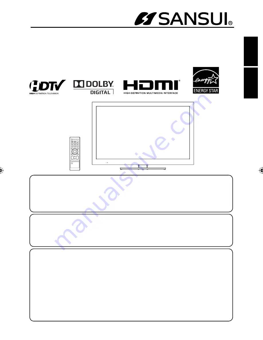 Sansui HDLCD4650 Скачать руководство пользователя страница 1