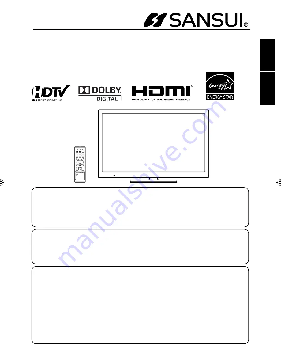 Sansui HDLCD5050 Owner'S Manual Download Page 1