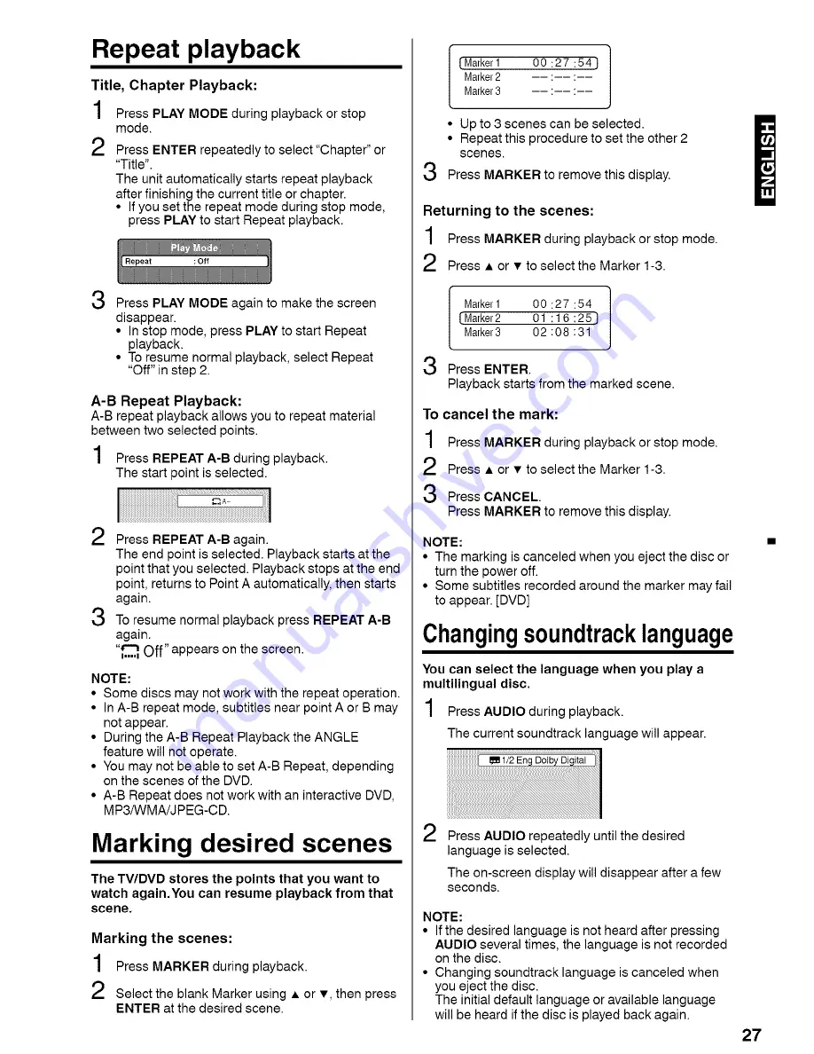 Sansui HDLCDVD225A Owner'S Manual Download Page 27