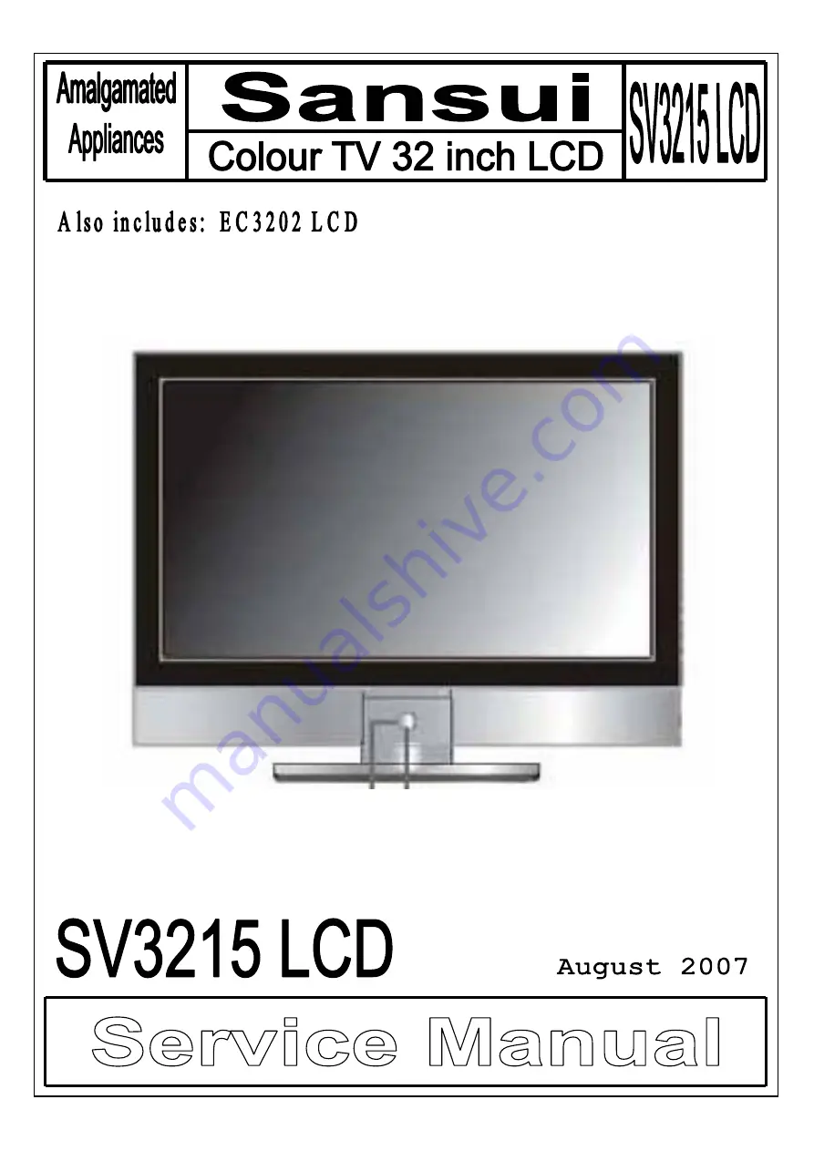 Sansui SV3215 LCD Service Manual Download Page 1