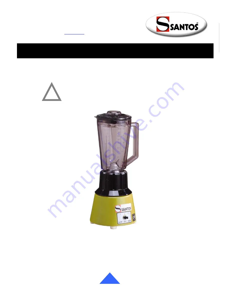 Santos Bar Mixer N33 User And Maintenance Manual Download Page 1