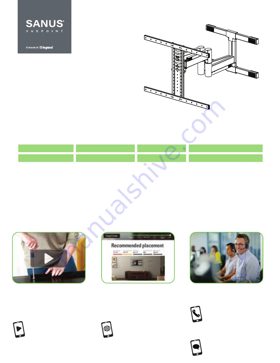 SANUS VuePoint FLF325-B2 Instruction Manual Download Page 1