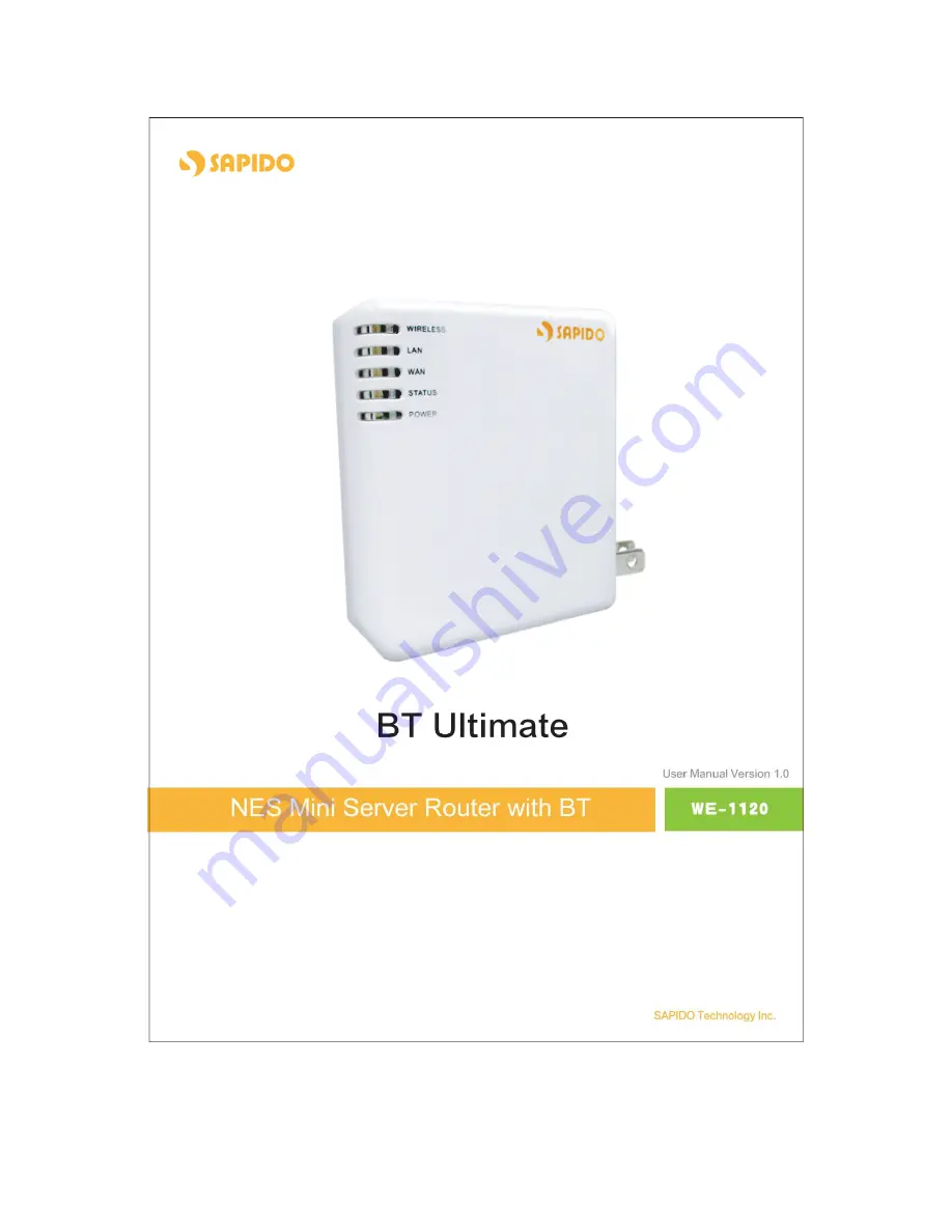 Sapido Ultimate WE-1120 User Manual Download Page 1