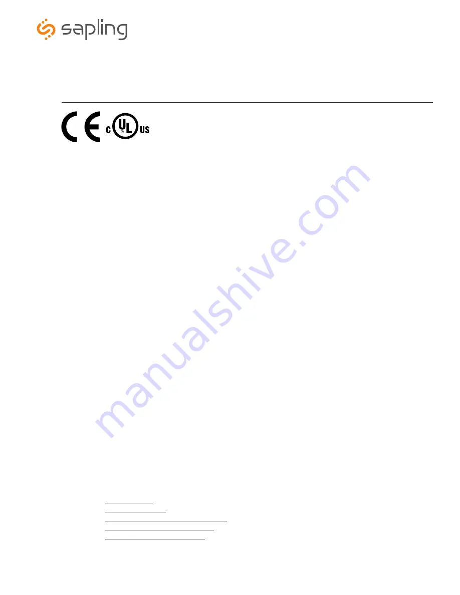 Sapling SMA 2000 Series Installation Manual Download Page 40