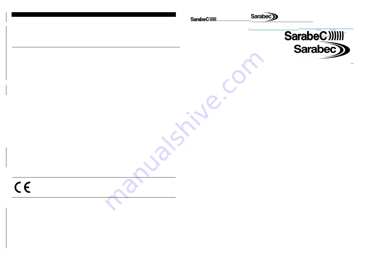 Sarabec Crescendo 10/1 Plus Owner'S Manual Download Page 2