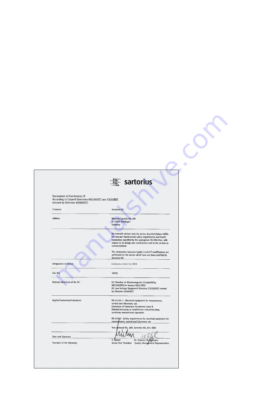 Sartorius Stedim Biotech 16756 Operating Instructions Manual Download Page 2