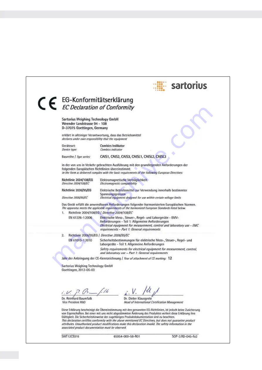 Sartorius CAIS1 Скачать руководство пользователя страница 126