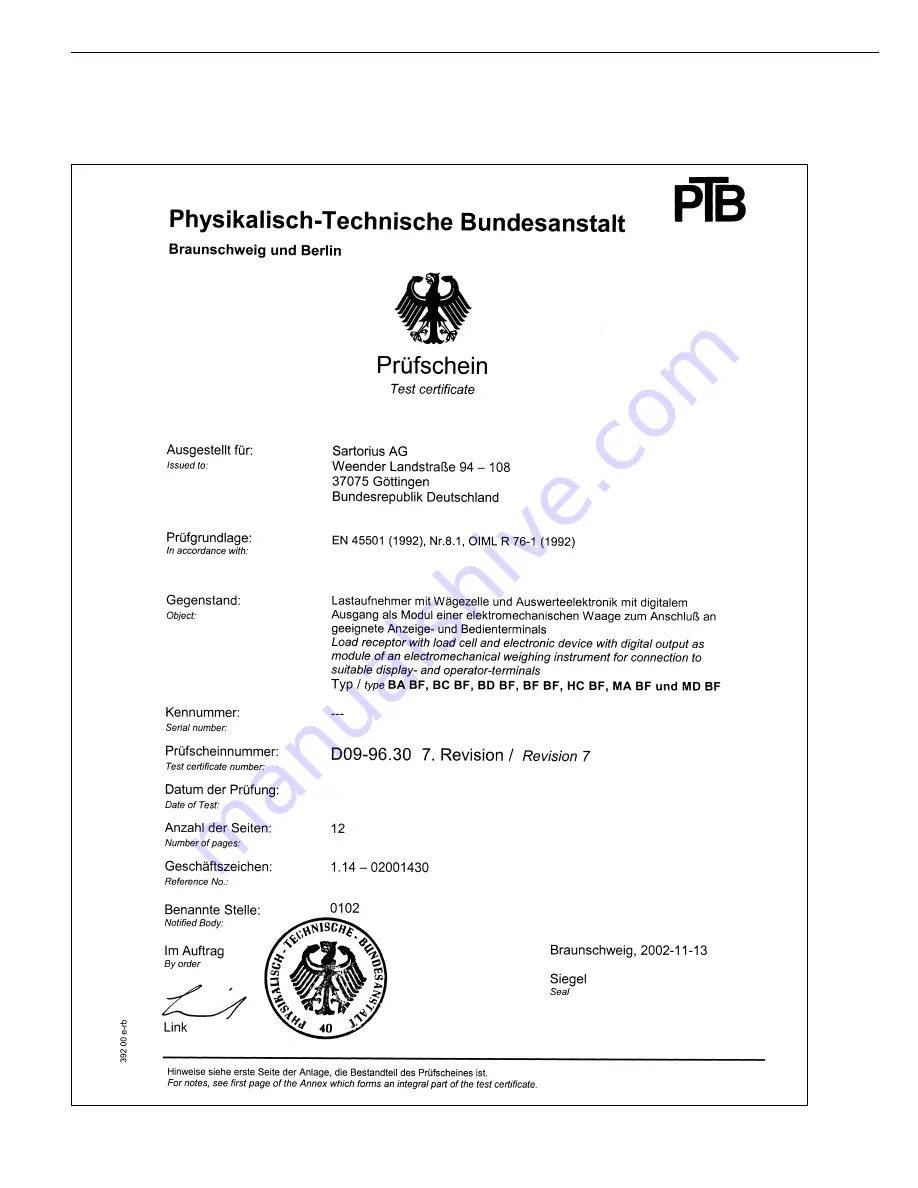 Sartorius Factory Series FC06BBE-S Скачать руководство пользователя страница 134