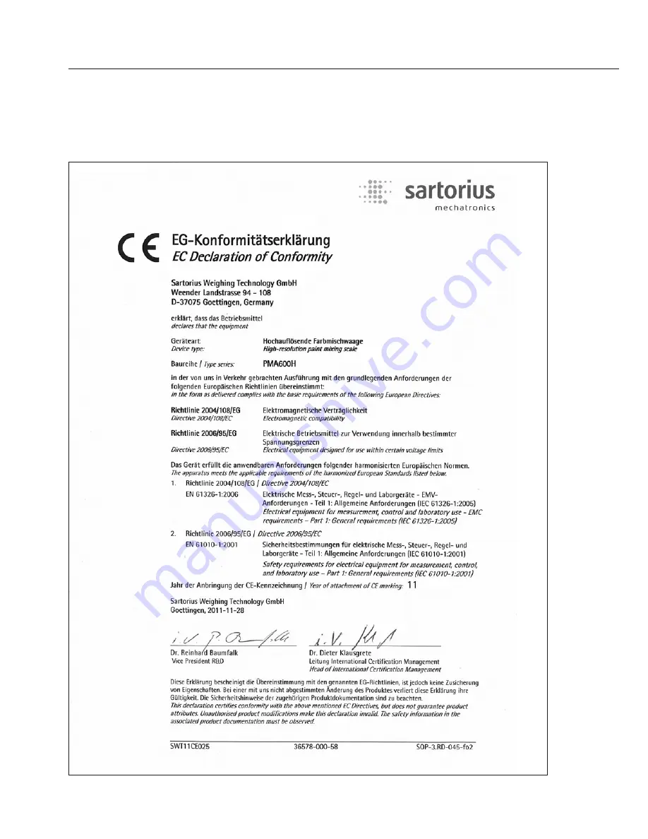 Sartorius PMA600H Скачать руководство пользователя страница 22