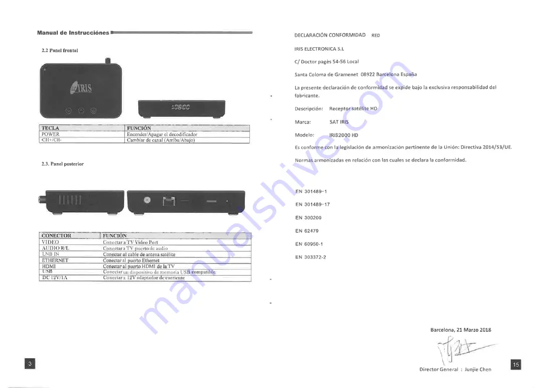 SAT IRIS 2000 HD Скачать руководство пользователя страница 16