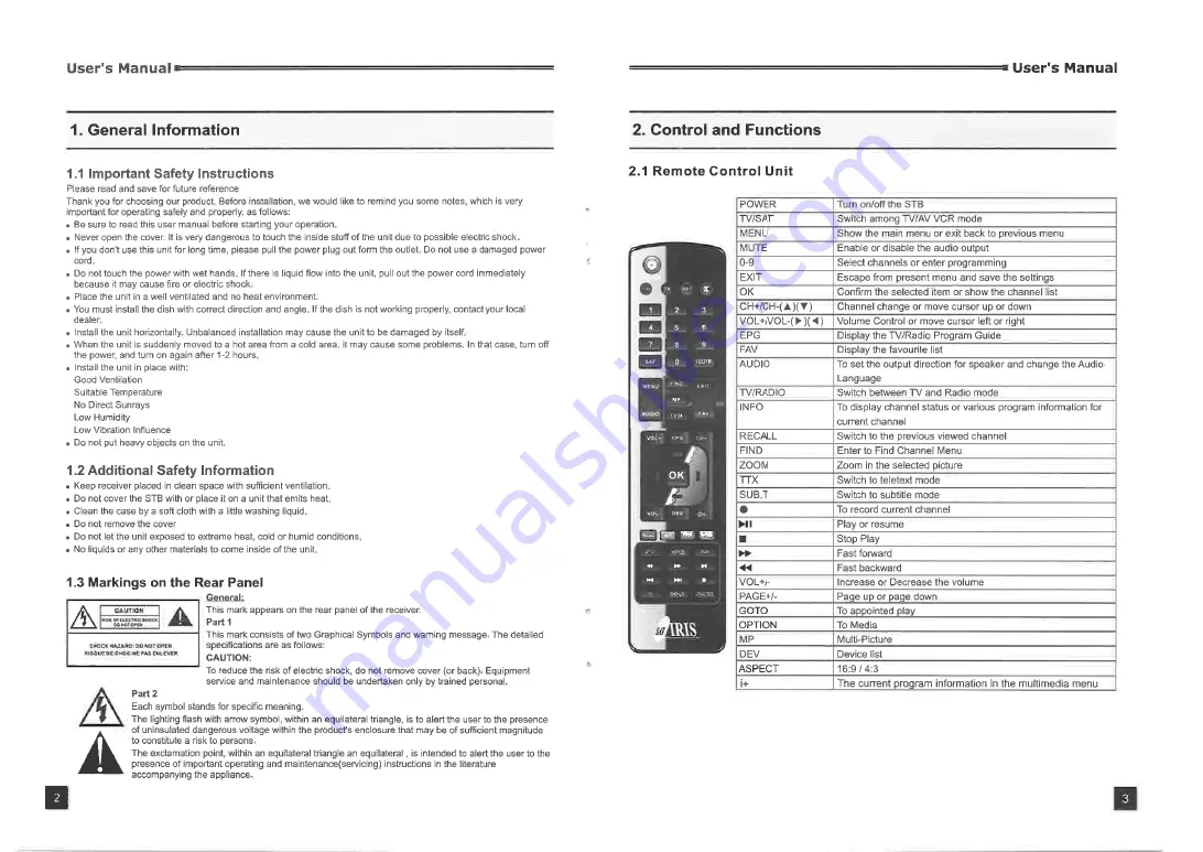 SAT IRIS 2000 HD Manual Download Page 19