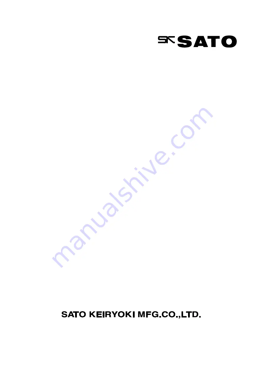 SATO 8310-00 Instruction Manual Download Page 1