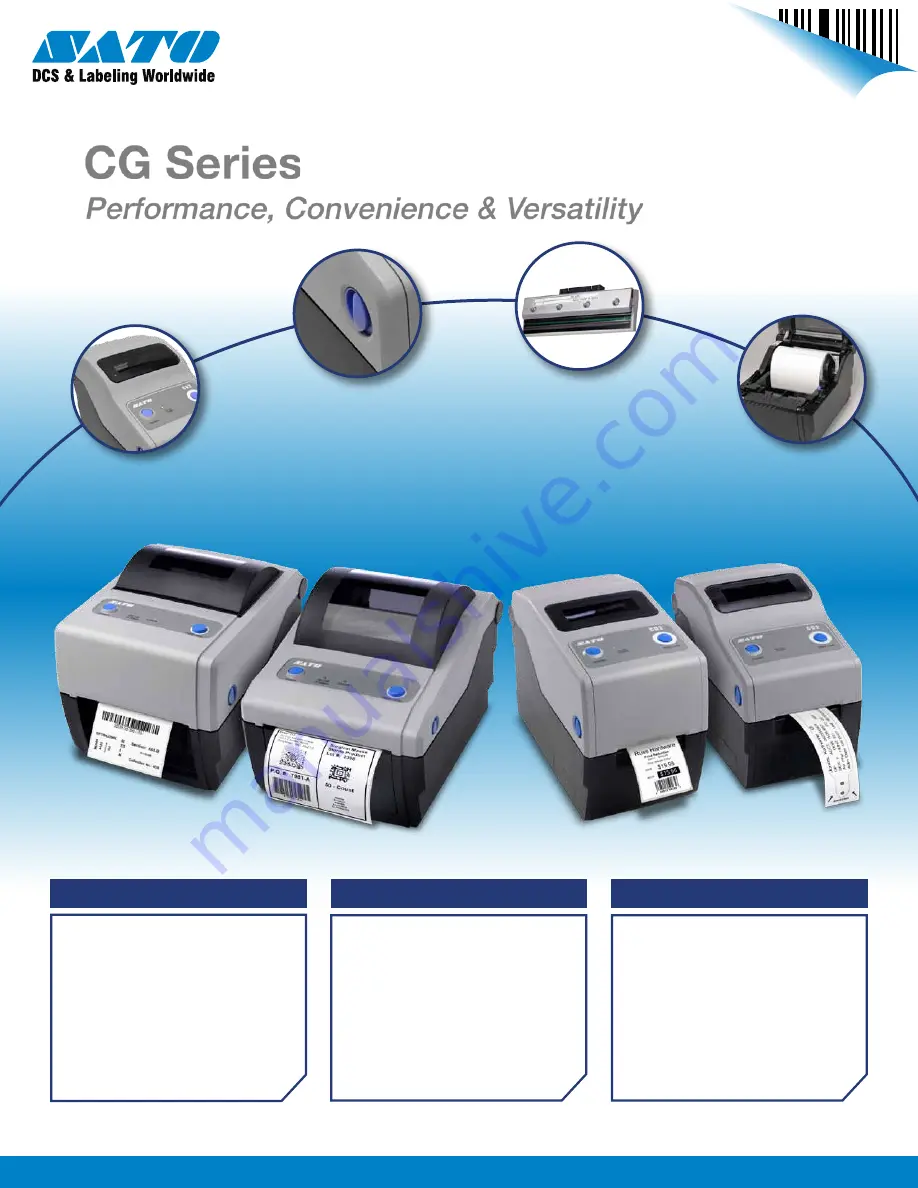 SATO CG408 DT/TT Скачать руководство пользователя страница 1