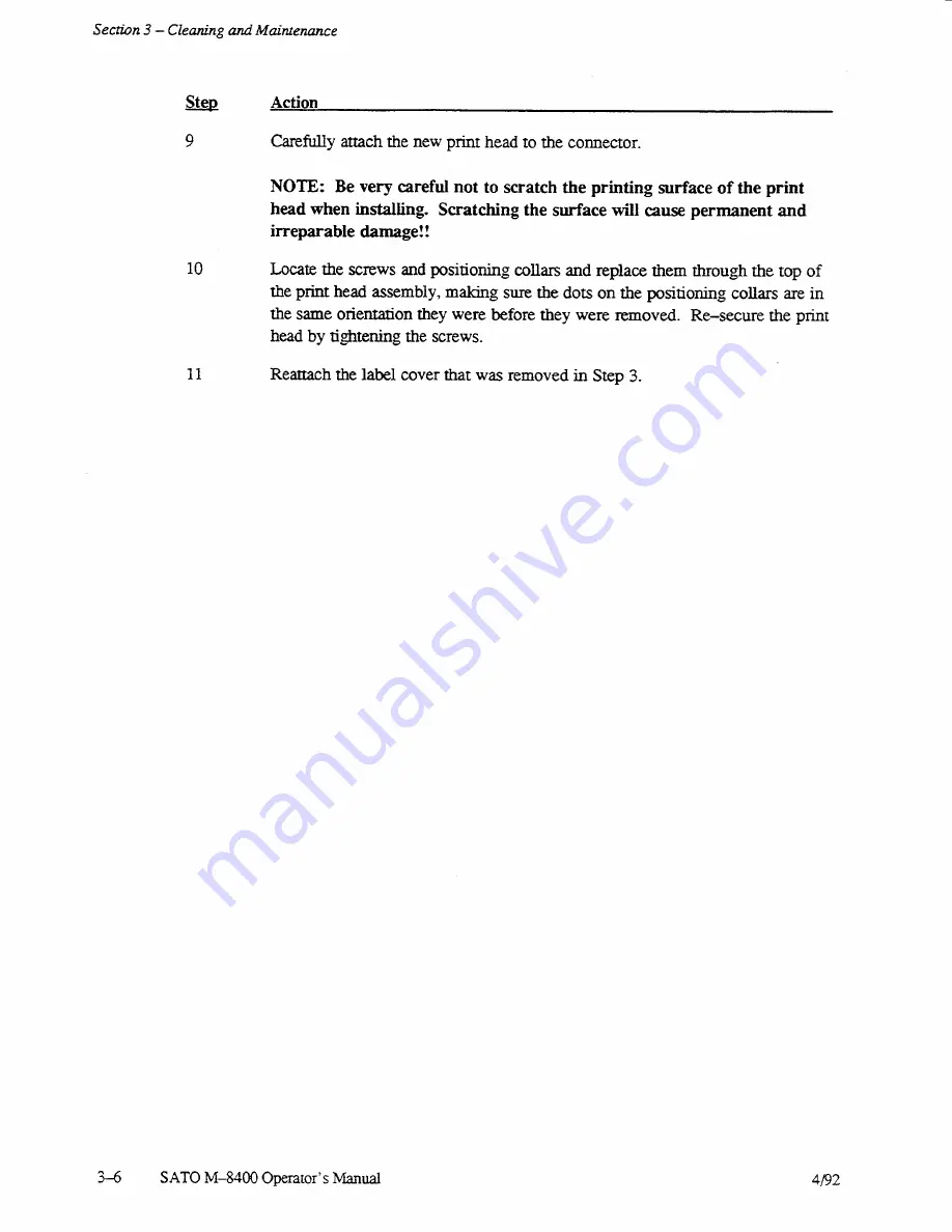 SATO M-8400 Operator'S Manual Download Page 58