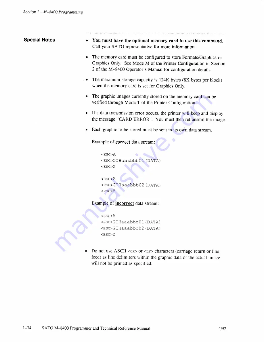 SATO M-8400 Operator'S Manual Download Page 101