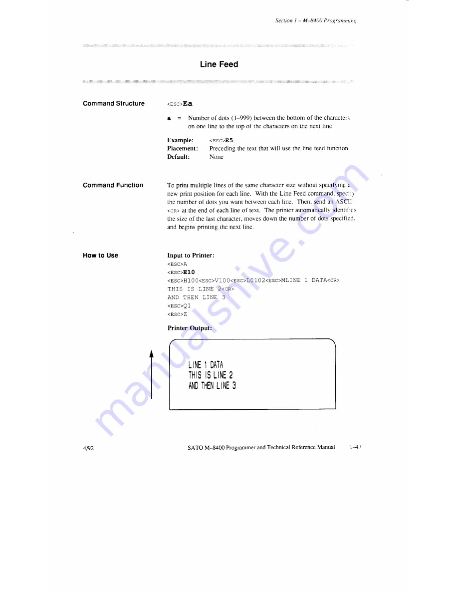 SATO M-8400 Operator'S Manual Download Page 114