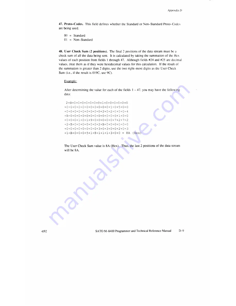 SATO M-8400 Operator'S Manual Download Page 208