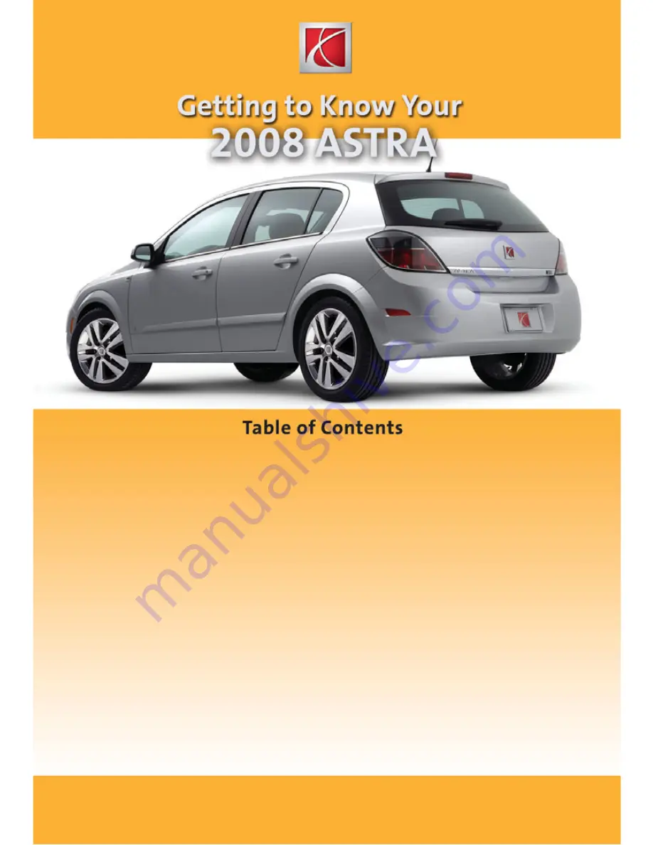 Saturn ASTRA 2008 Getting To Know Manual Download Page 1