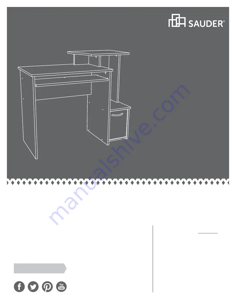 Sauder 408726 Manual Download Page 1