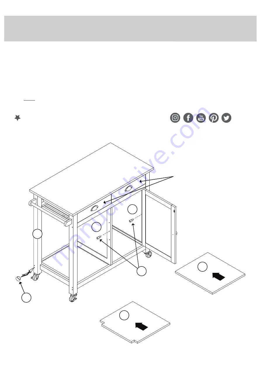 Sauder Kitchen Cart 419324 Скачать руководство пользователя страница 15