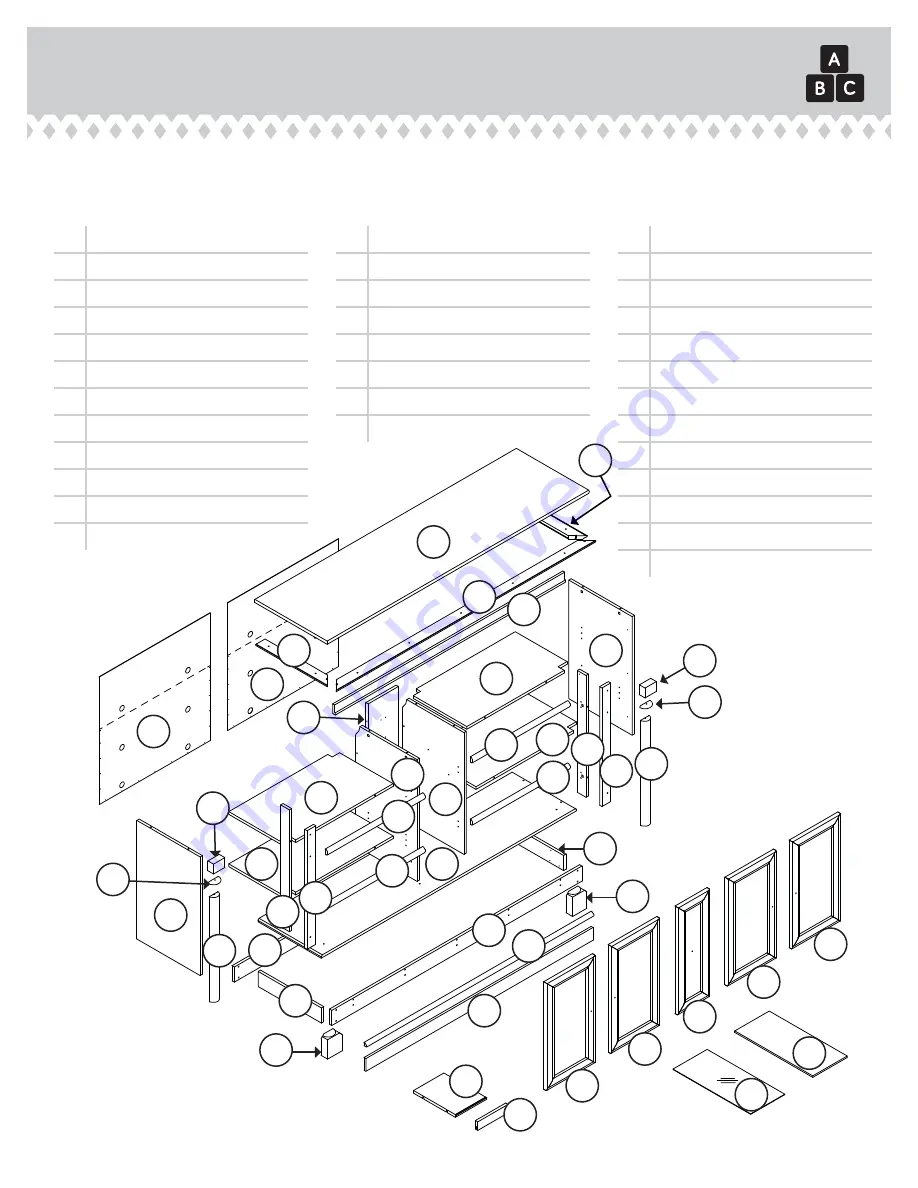 Sauder Palladia Credenza 415025 Manual Download Page 3