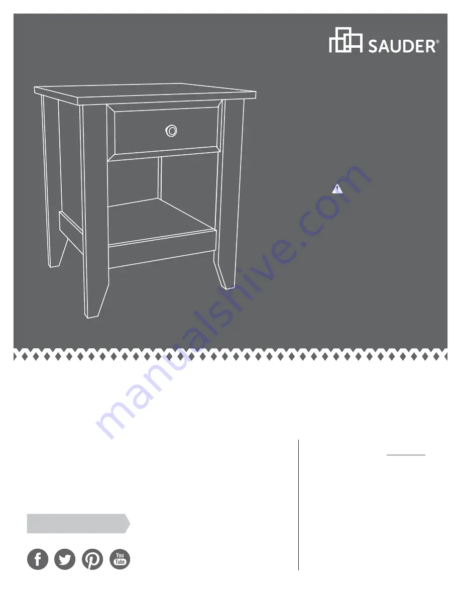 Sauder Shoal Creek Night Stand 410412 Скачать руководство пользователя страница 1