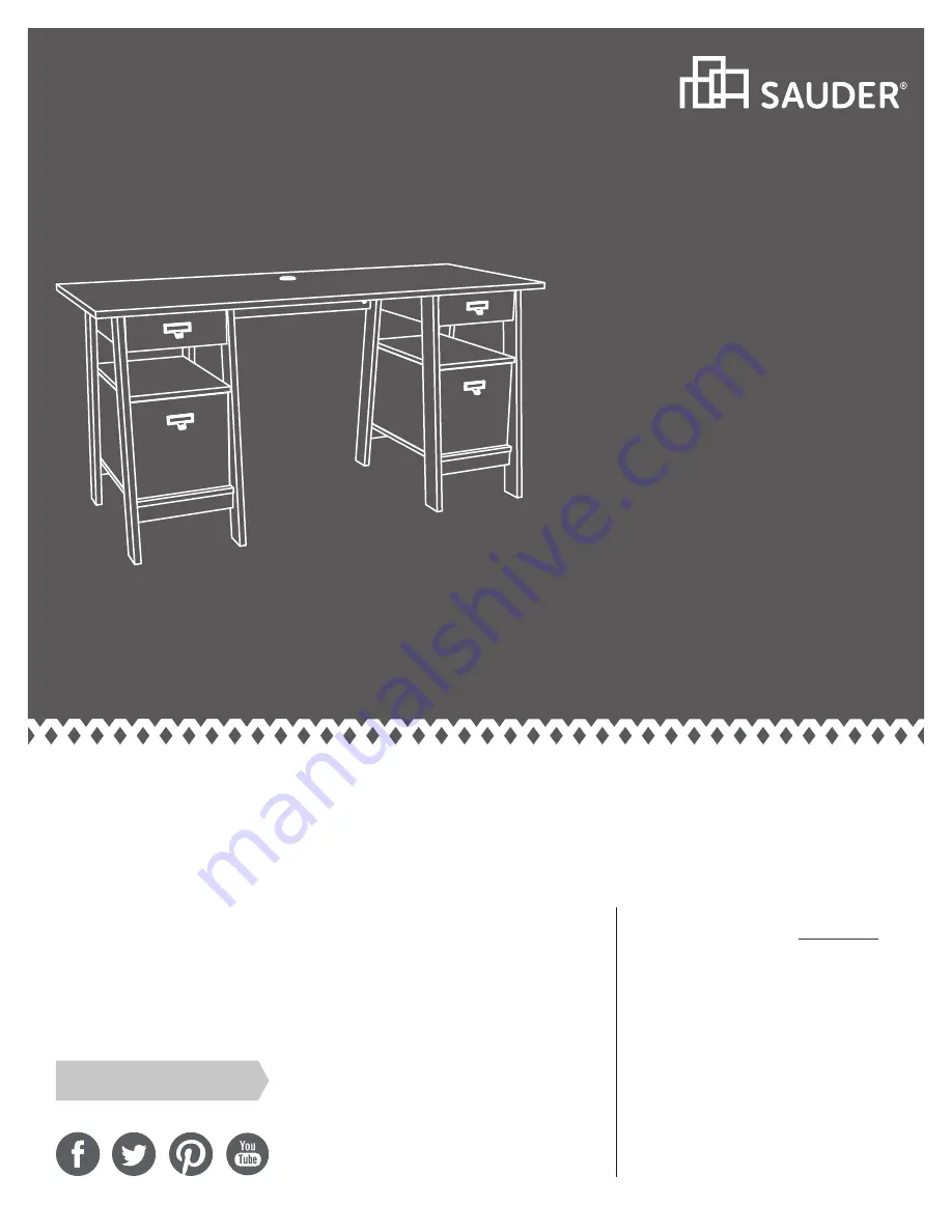 Sauder Stockbridge 409128 Скачать руководство пользователя страница 1