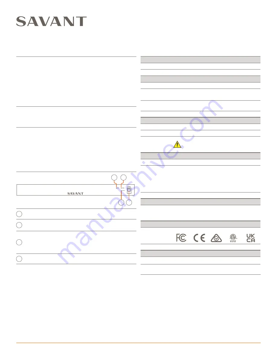 Savant SLN-44VLC4K-00 Quick Reference Manual Download Page 1