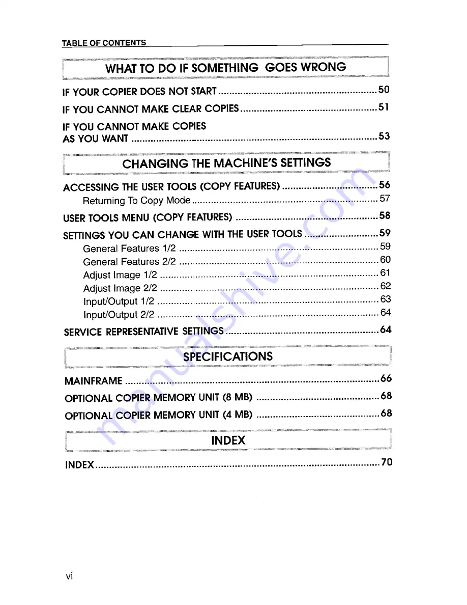 Savin 9920DP Copy Reference Manual Download Page 8