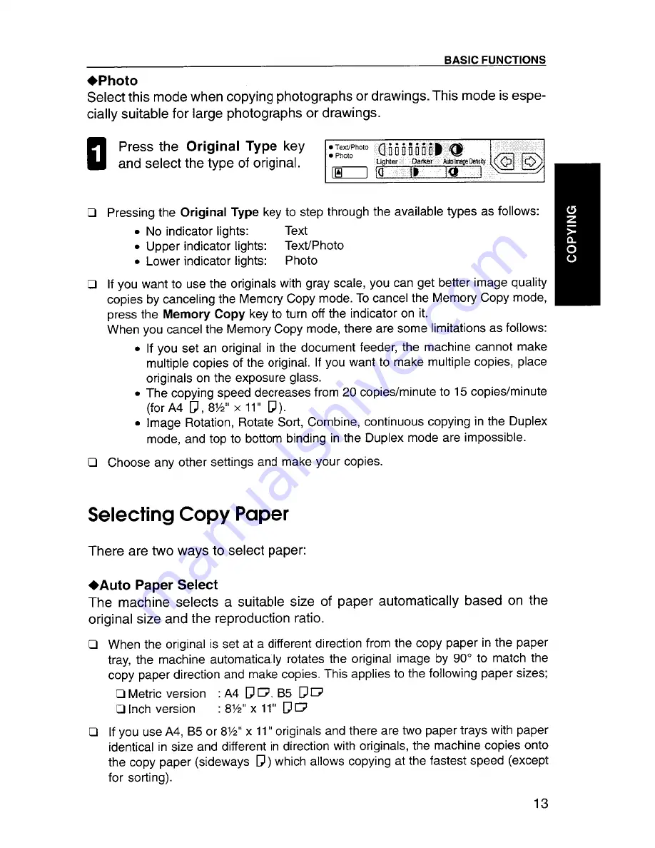 Savin 9920DP Copy Reference Manual Download Page 29