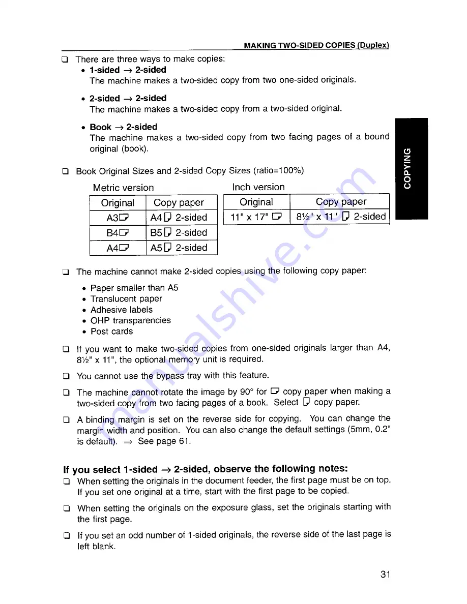 Savin 9920DP Copy Reference Manual Download Page 137