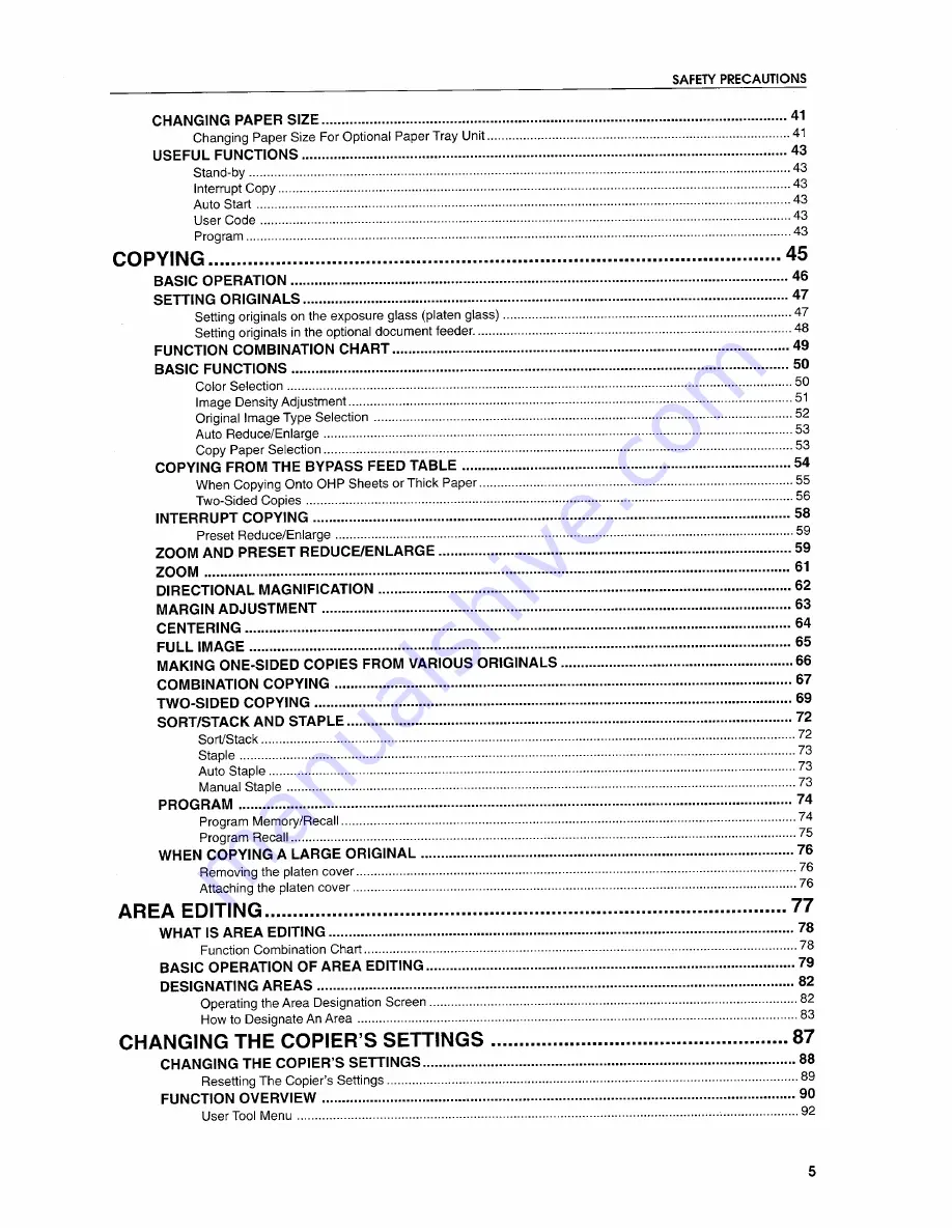 Savin SDC103E Operating Instructions Manual Download Page 9