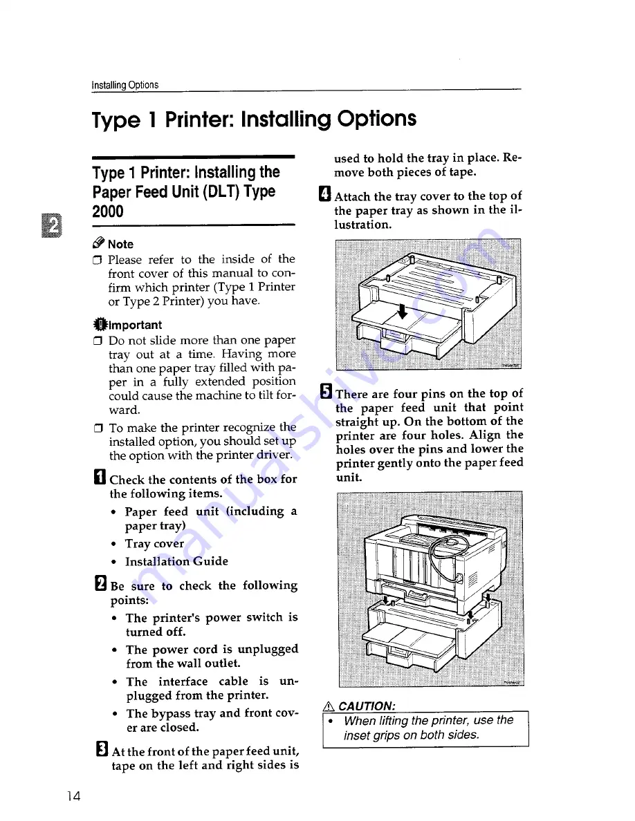 Savin SLP14 Operator'S Manual Download Page 26